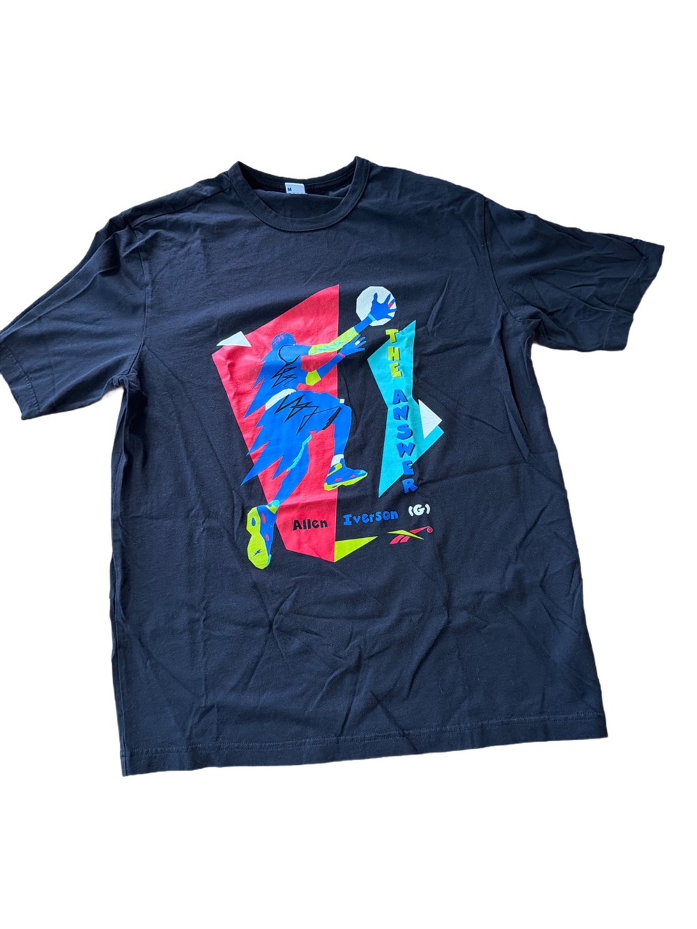 Reebok Black Short Sleeve Graphic Tee with Neon Multi-Color print Men’s Med. 🦅 - Picture 2 of 6